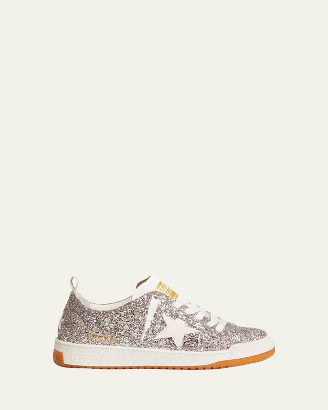 Yeah Glitter Upper Leather Tongue And Star Sneakers