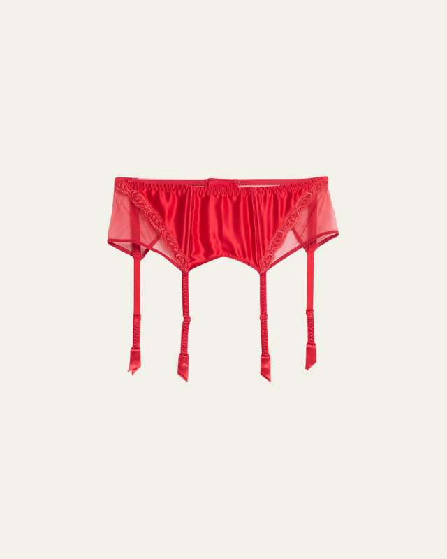Splendeur Soie Lace-Trim Suspender Belt