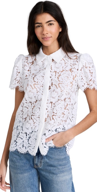 Generation Love Murphy Lace Shirt White