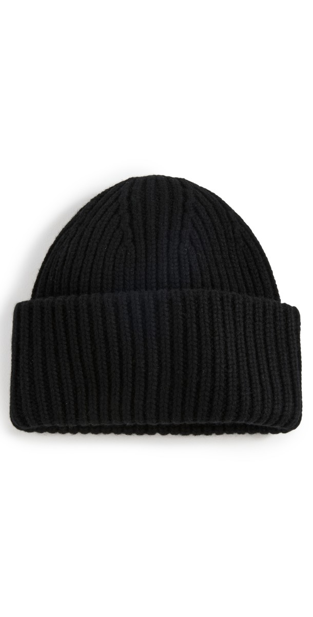 Carolina Amato H155 Ribbed Beanie Black