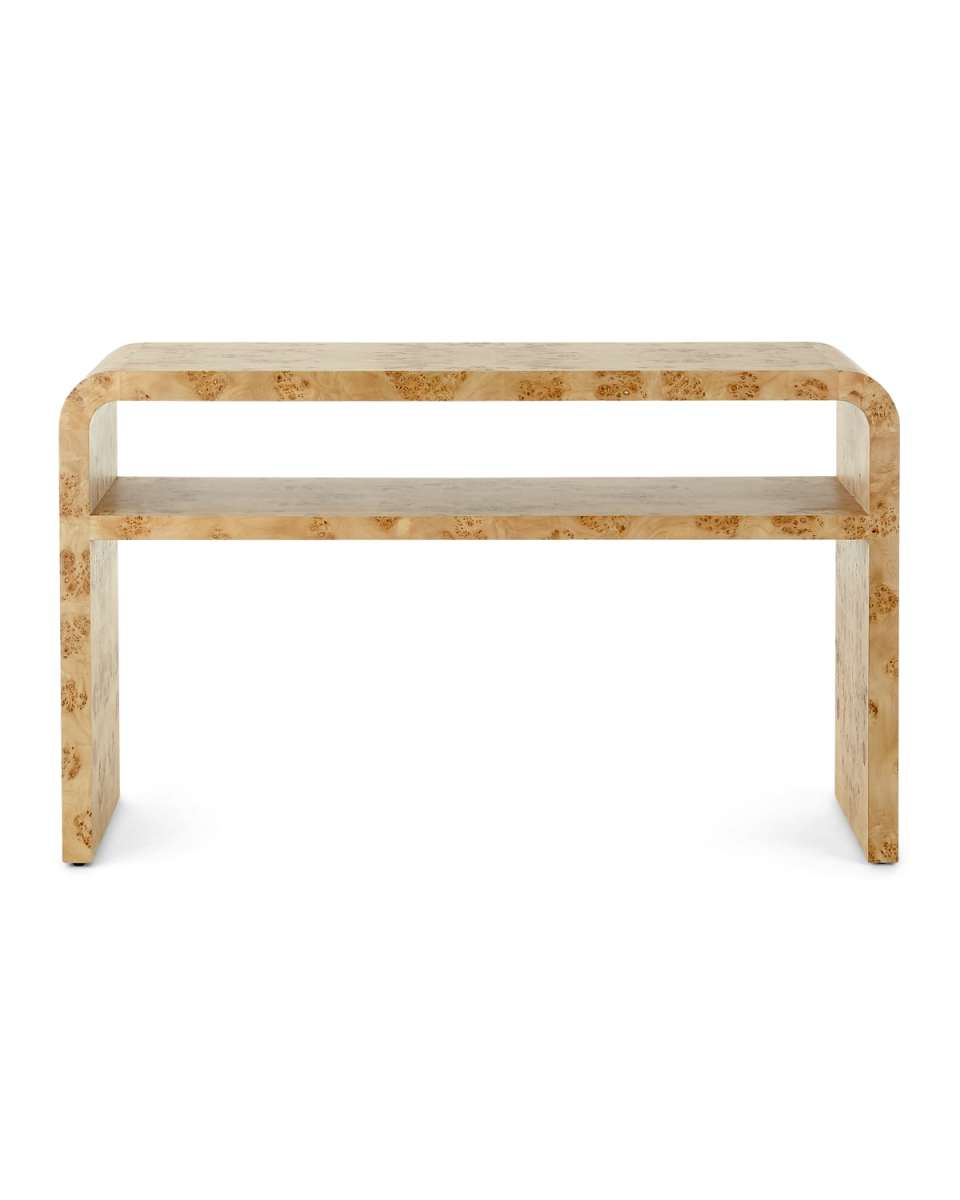 Burlwood Console Table