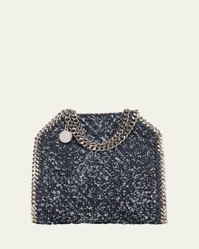 Falabella Tiny Eco Denim Tweed Tote Bag