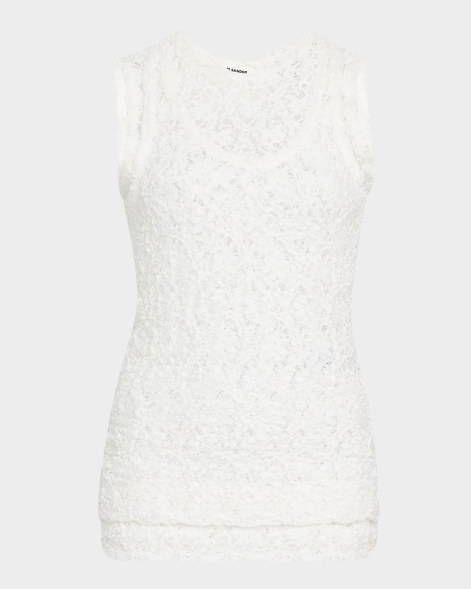 Double-Layered Crochet Knit Tank Top