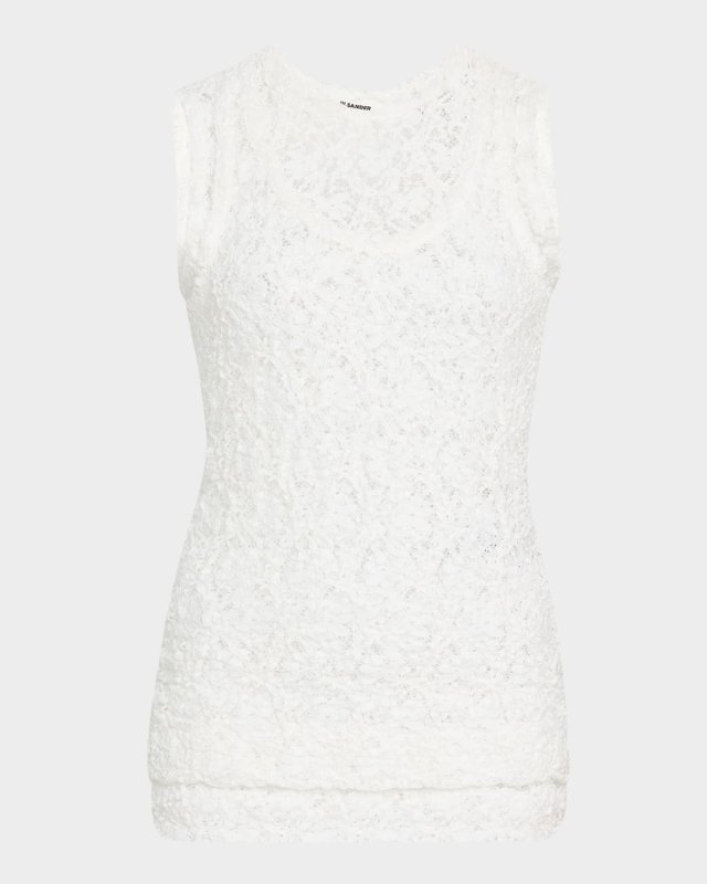 Double-Layered Crochet Knit Tank Top