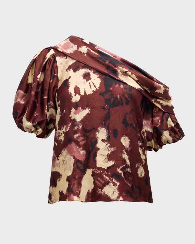 Georgia One-Shoulder Satin Top