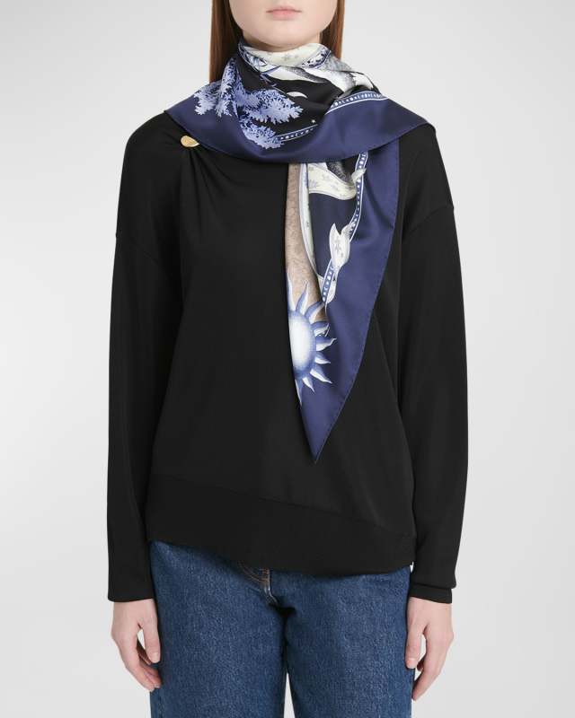 Daynight Silk Twill Square Scarf