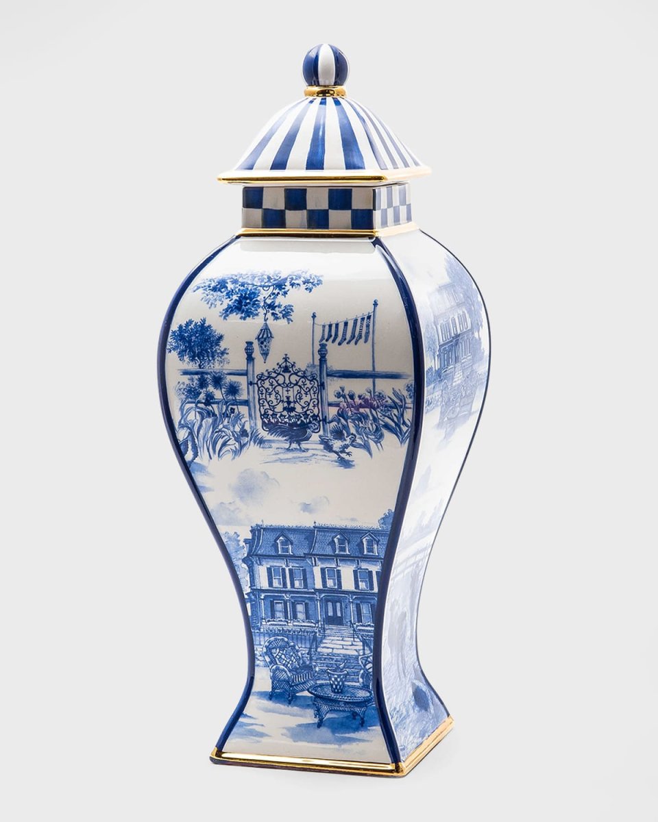 Royal Toile Ginger Jar - Large