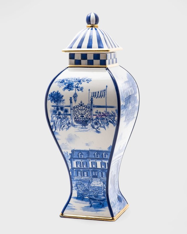 Royal Toile Ginger Jar - Large