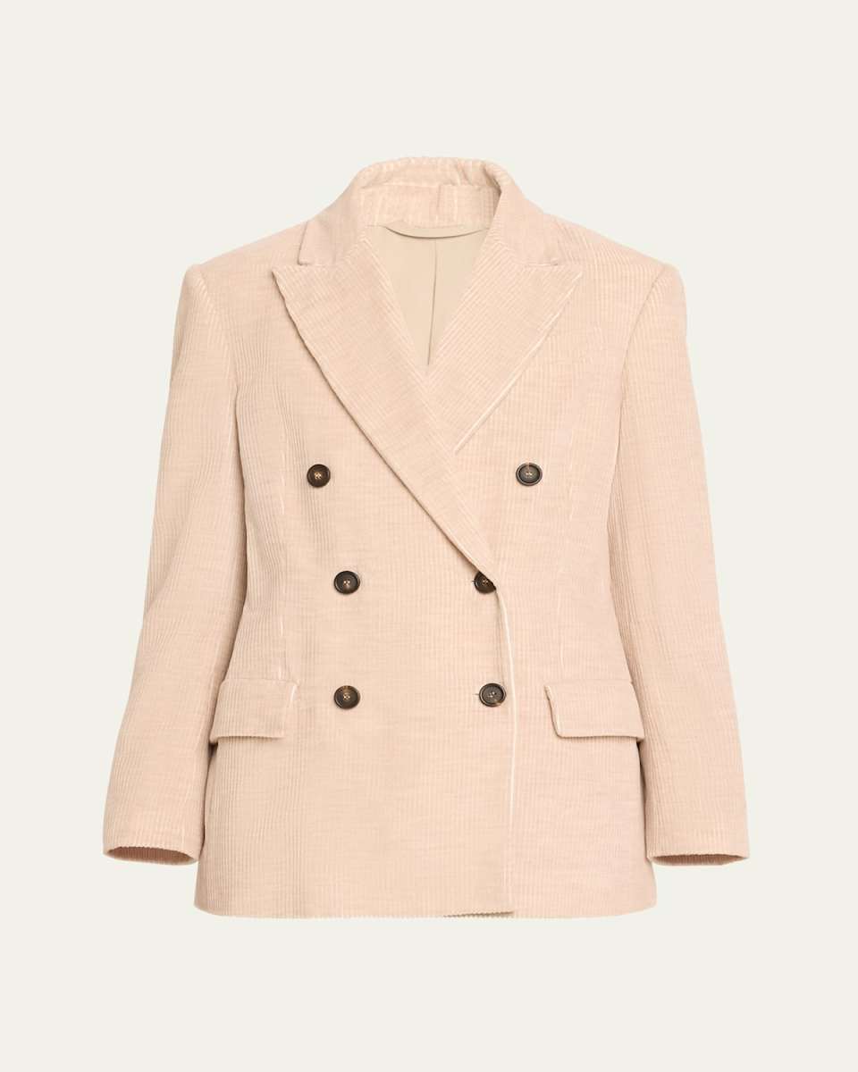 Fluid Melange Corduroy Blazer Jacket