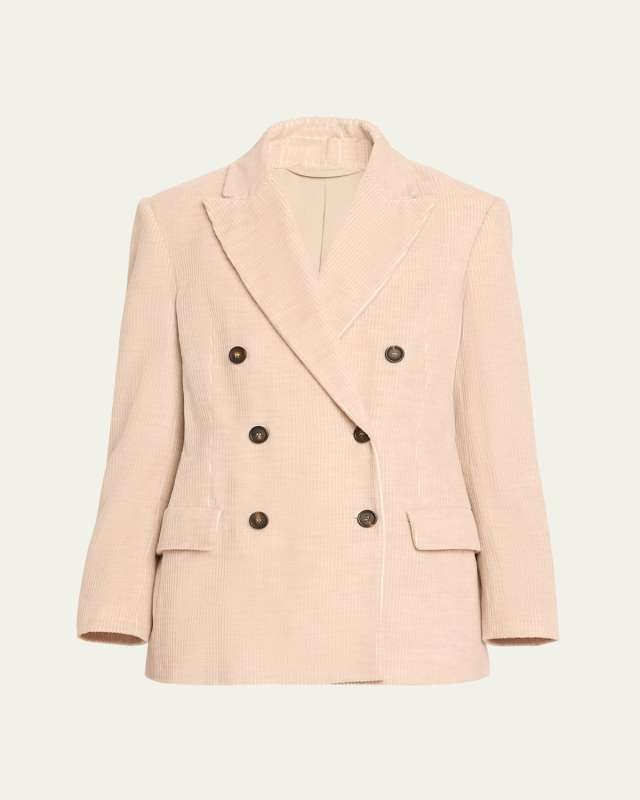 Fluid Melange Corduroy Blazer Jacket