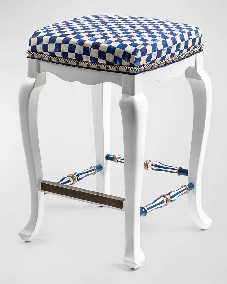 Royal Check Counter Stool