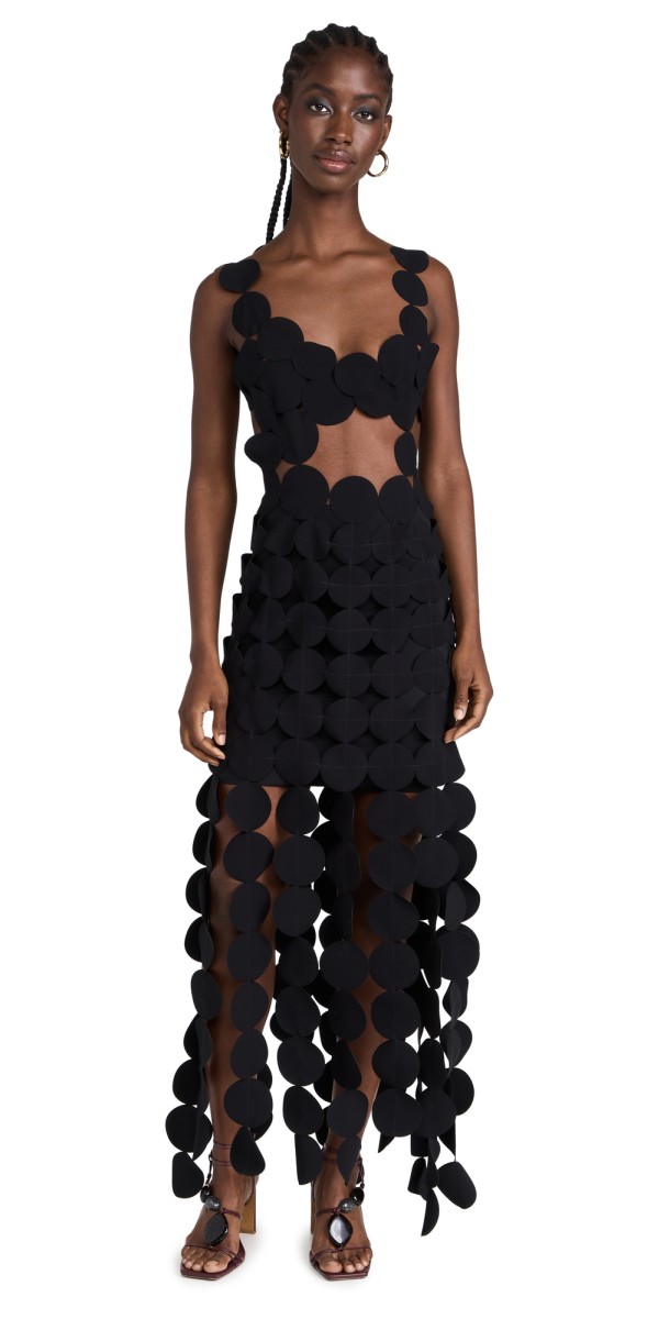 A. W.A. K.E. MODE Multi Circle Asymmetric Dress Black
