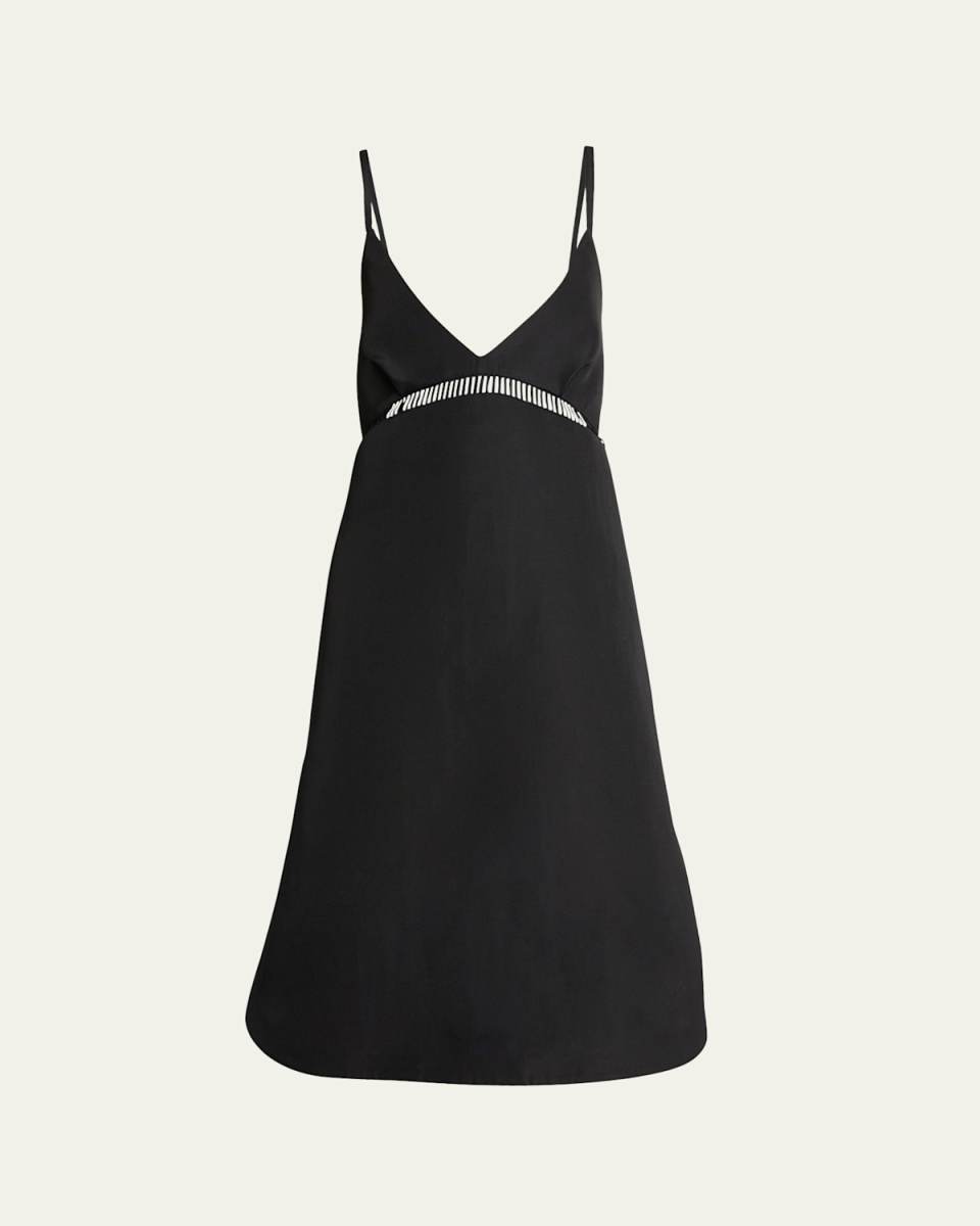 V-Neck Criss Cross Back Midi Dress