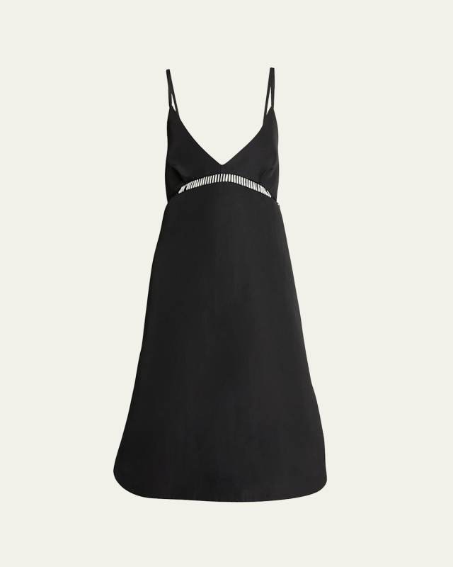 V-Neck Criss Cross Back Midi Dress