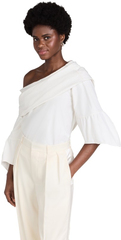 Rosie Assoulin Offhoulder Top White