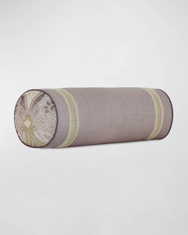 Evie Lace Border Bolster Pillow - 24"
