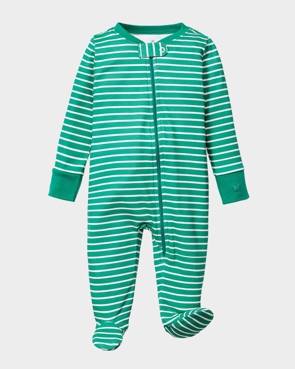 Boy's Striped Snug Fit Footie, Size Newborn-9
