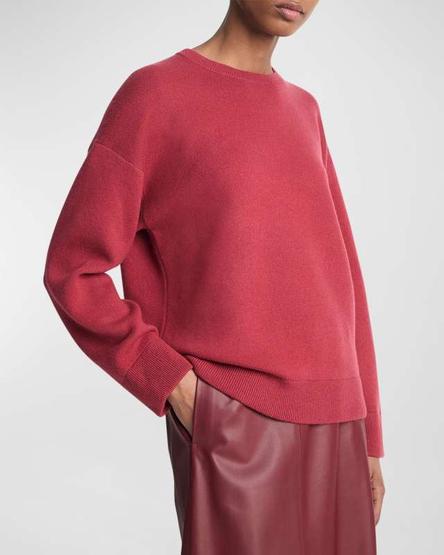 Structured Wool and Cashmere Crewneck Sweatshirt