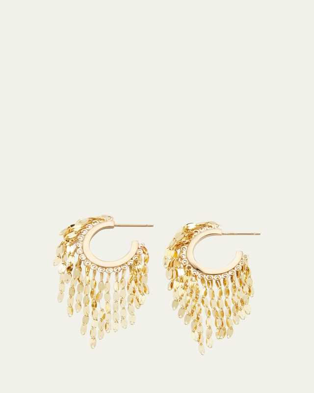 Blake Fringe Curved Huggie Earrings
