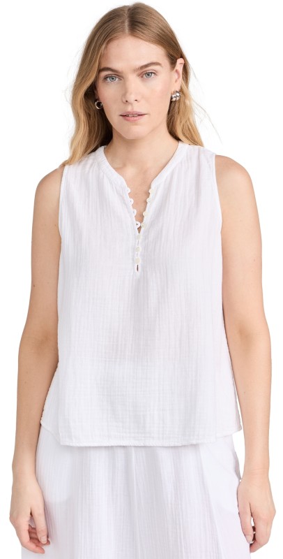 XIRENA Tish Gauze Top White