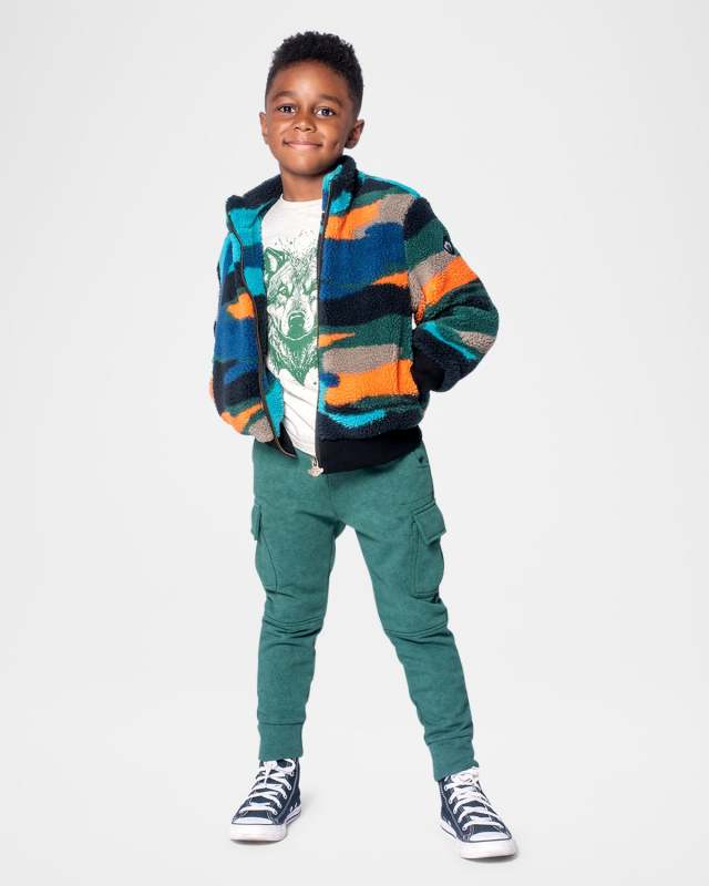 Boy's Woodland Plush Camo-Print Jacket, Size 2-10