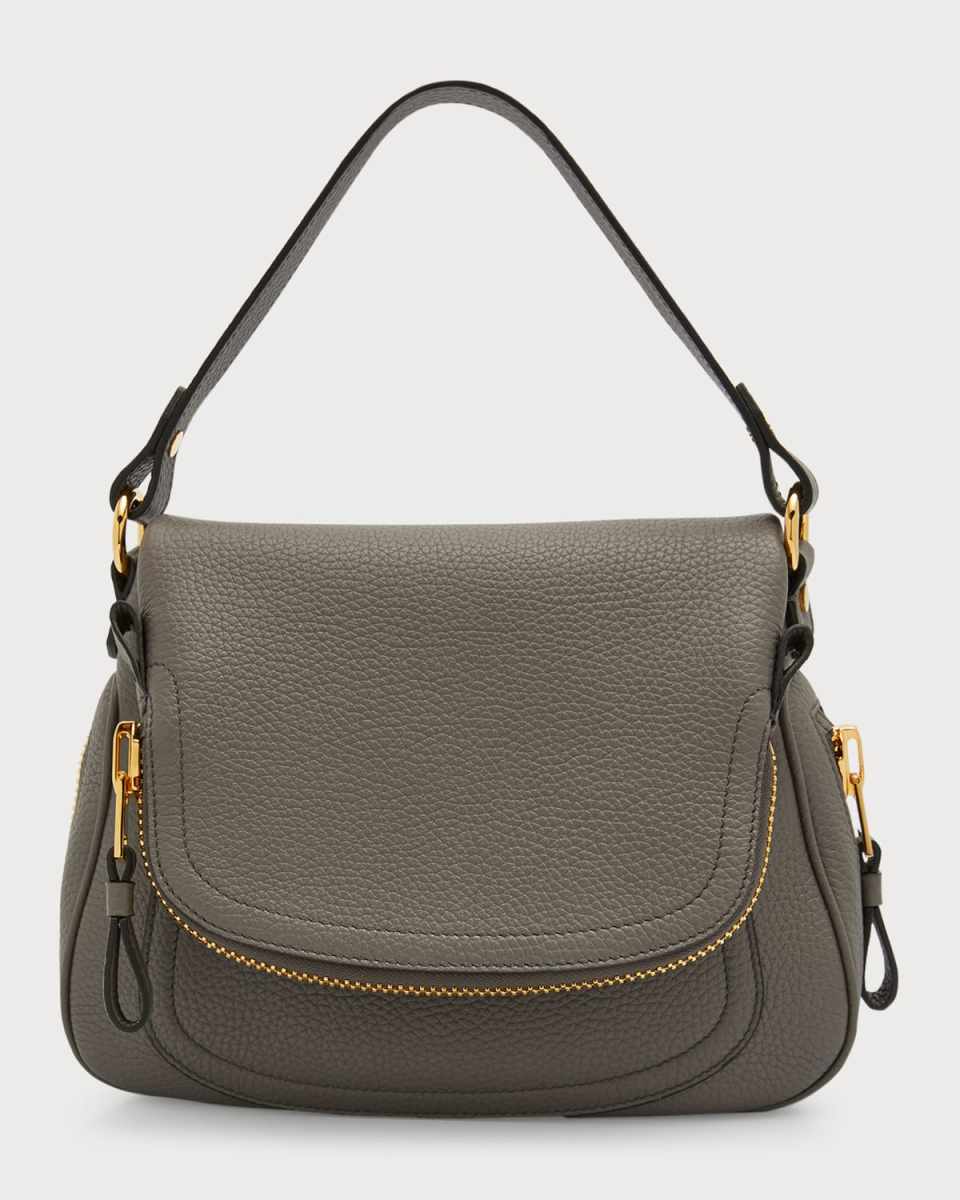 Jennifer Medium Double Strap Bag in Grained Leather