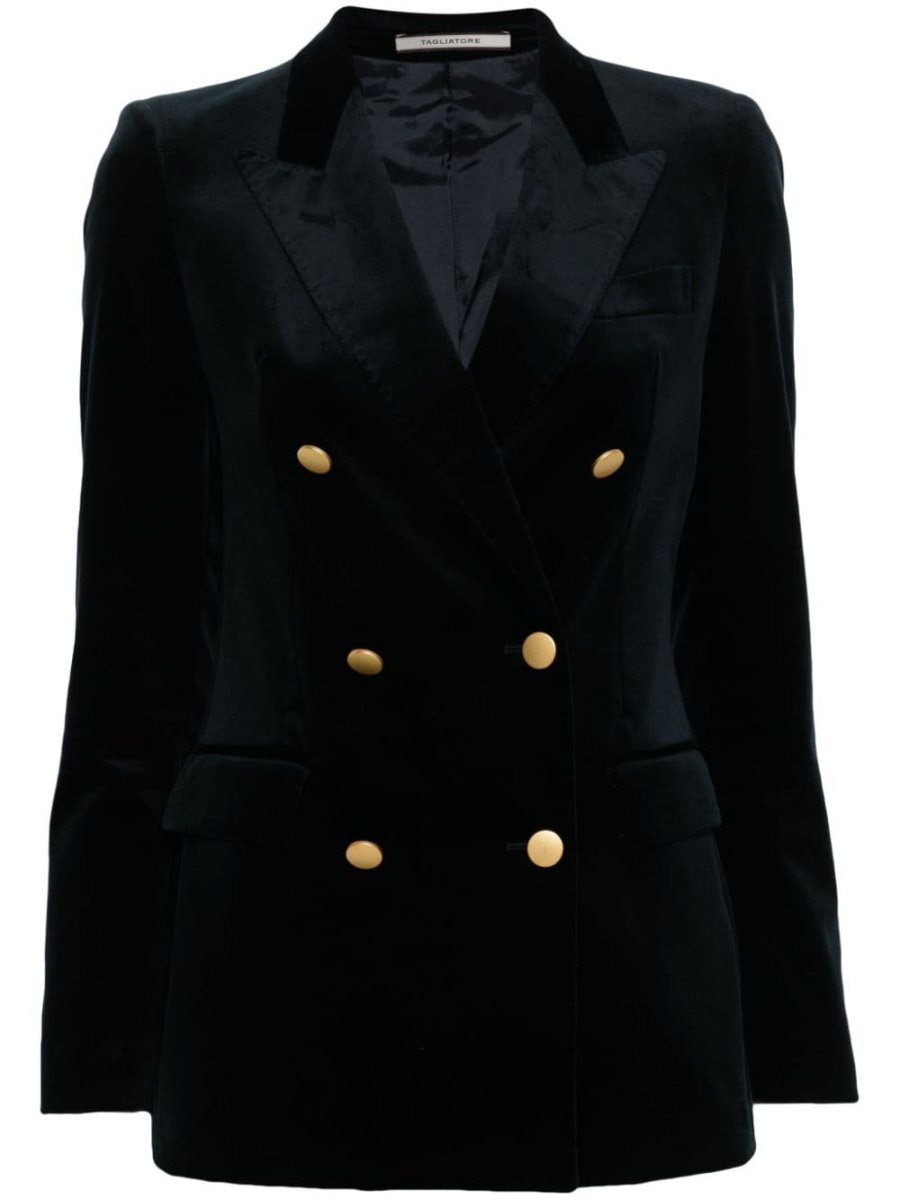 Parigi double-breasted velvet blazer