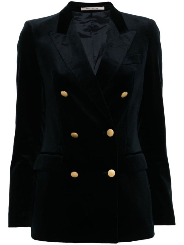 Parigi double-breasted velvet blazer