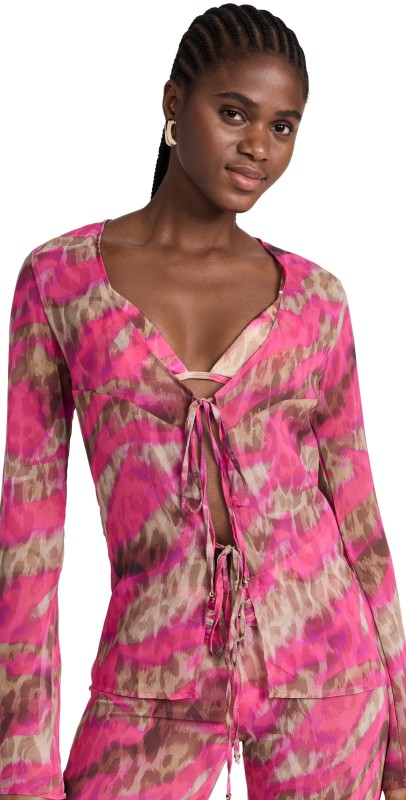 Bananhot Vanessa Cover Up Pink Brown Jungle