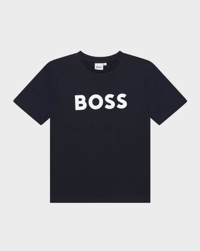 Boy's Contrast Logo-Print T-Shirt, Size 4-6