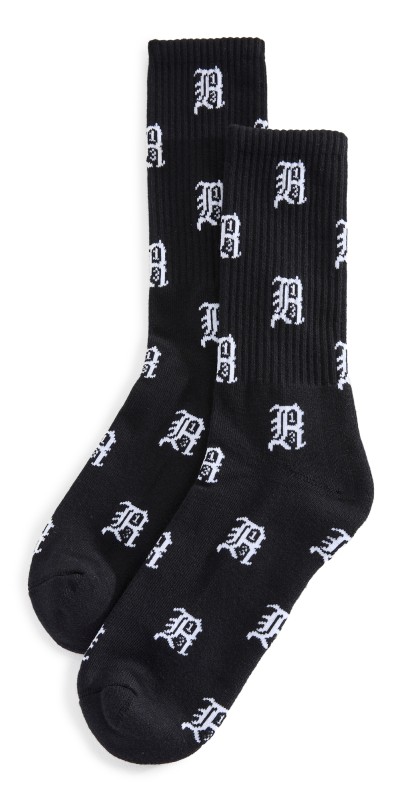 R13 R13 Allover Logo Socks Black