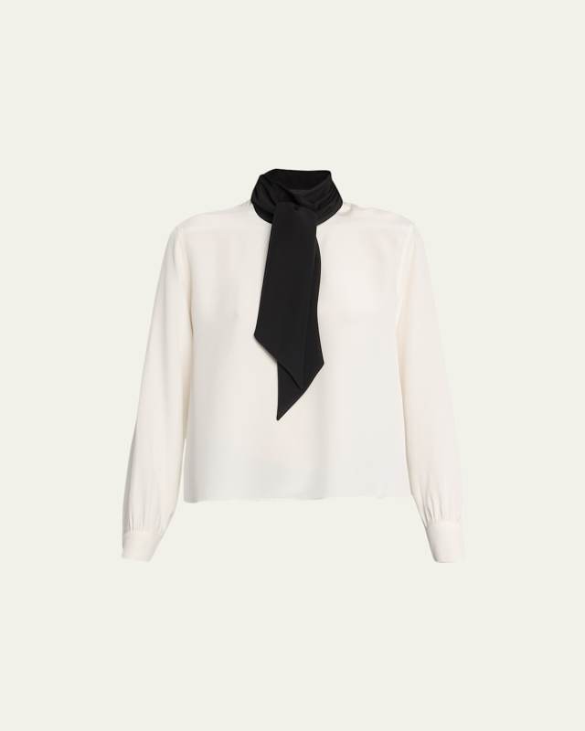 Le Smoking Slim Keith Tie Blouse