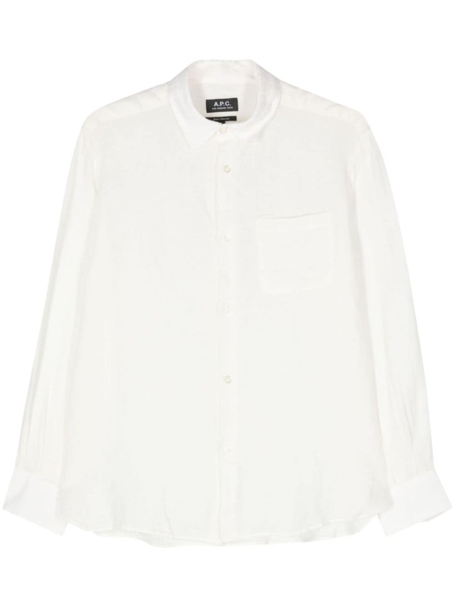 classic-collar linen shirt
