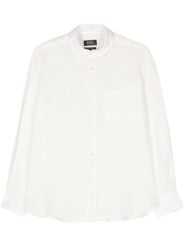 classic-collar linen shirt