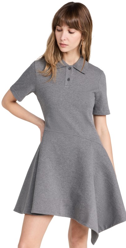 JW Anderson Asymmetric Polo Dress Dark Grey