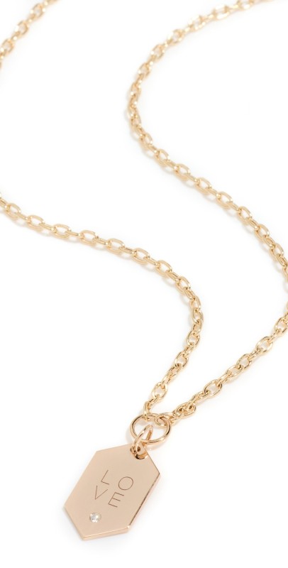 Zoe Chicco 14k Gold Small Flag Necklace Gold