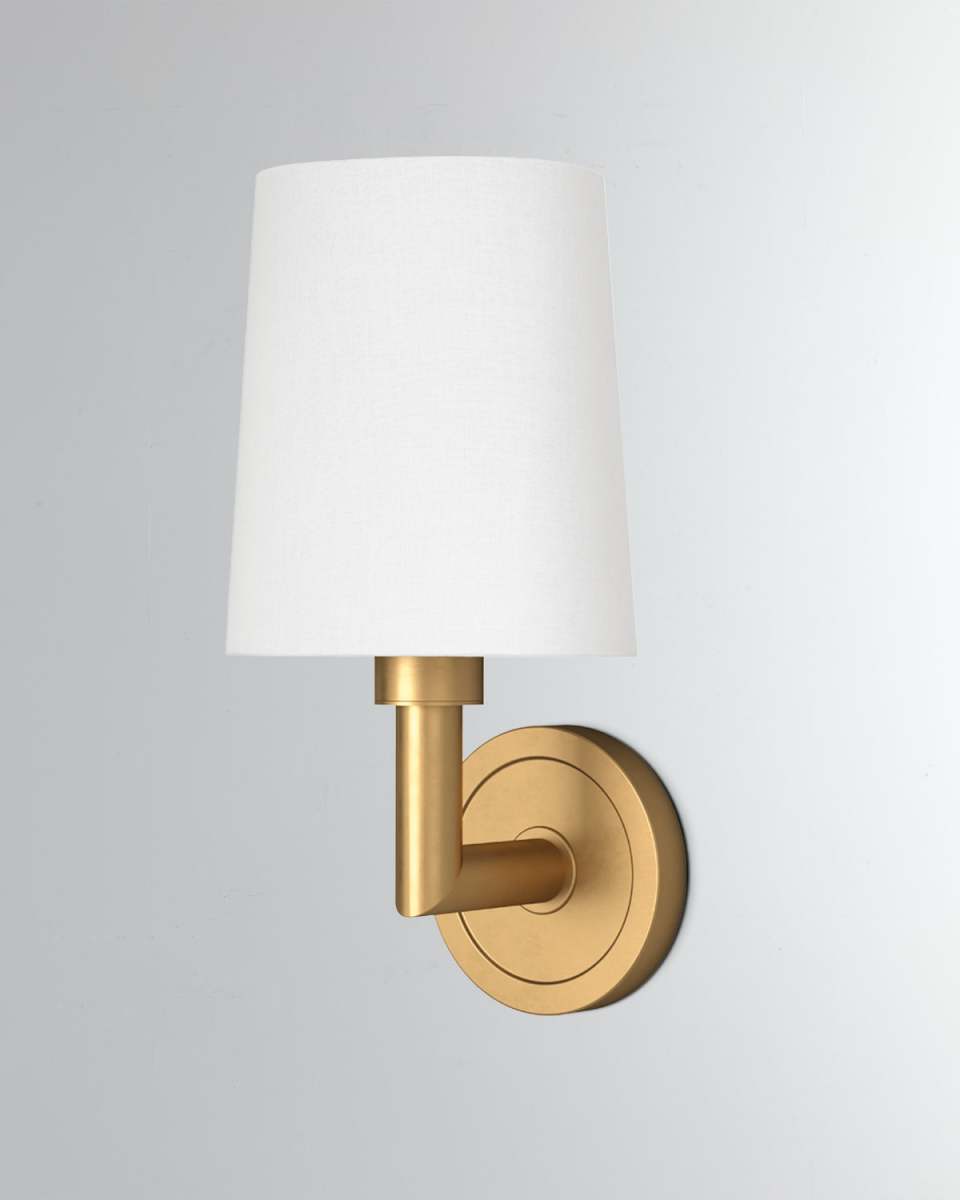 Legend Single Sconce, Natural Brass