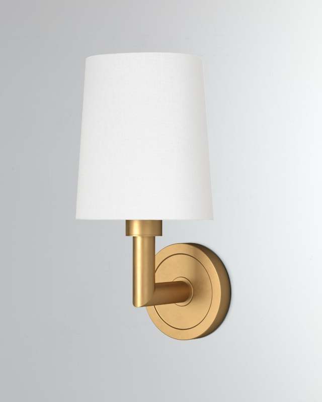 Legend Single Sconce, Natural Brass