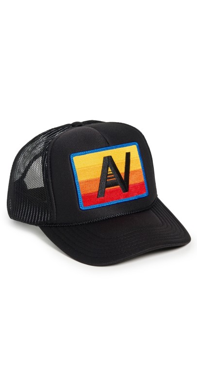 Aviator Nation Logo Rainbow Vintage Low Rise Trucker Hat Neon Pink