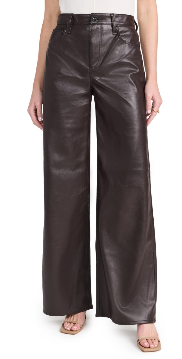 rag & bone Sofie Faux Leather Pants Dkbrw