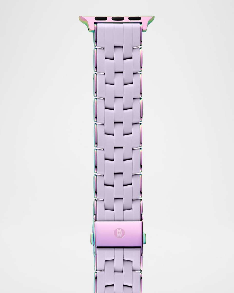 5 Link Silicone Wrapped Bracelet Band for Apple Watch, Lavender