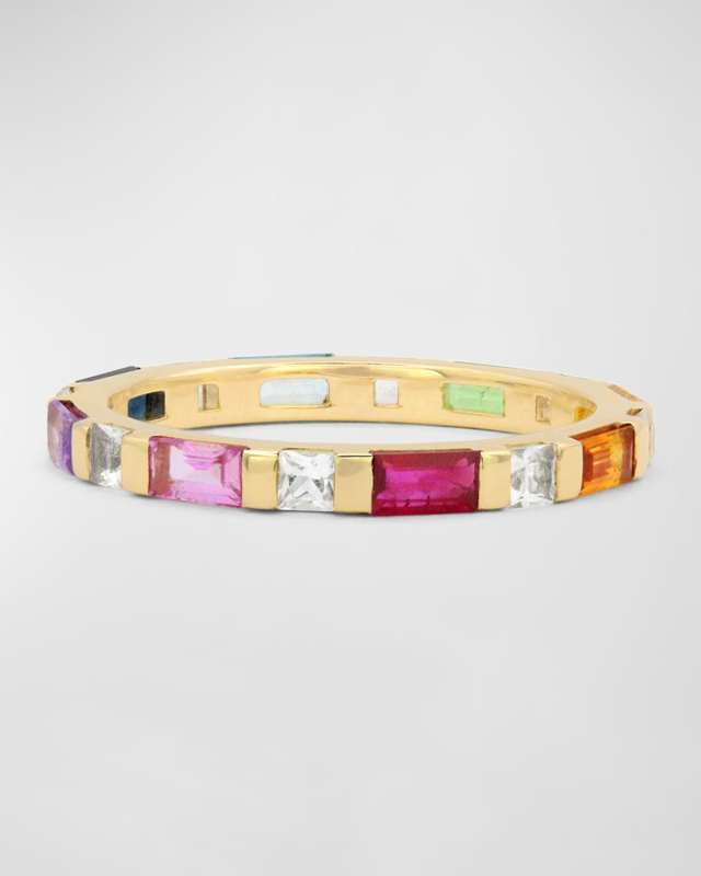 14K Topaz & Sapphire Eternity Band Ring