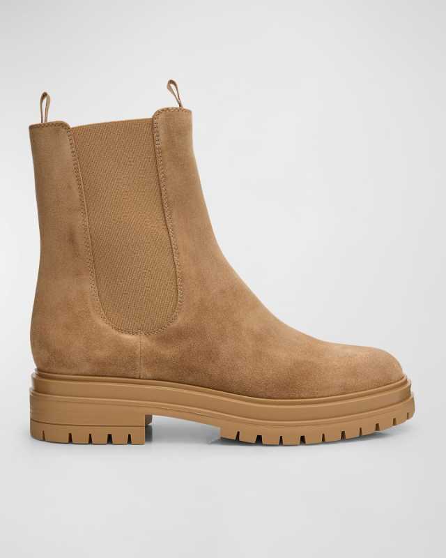 Chester Suede Lug-Sole Chelsea Ankle Boots