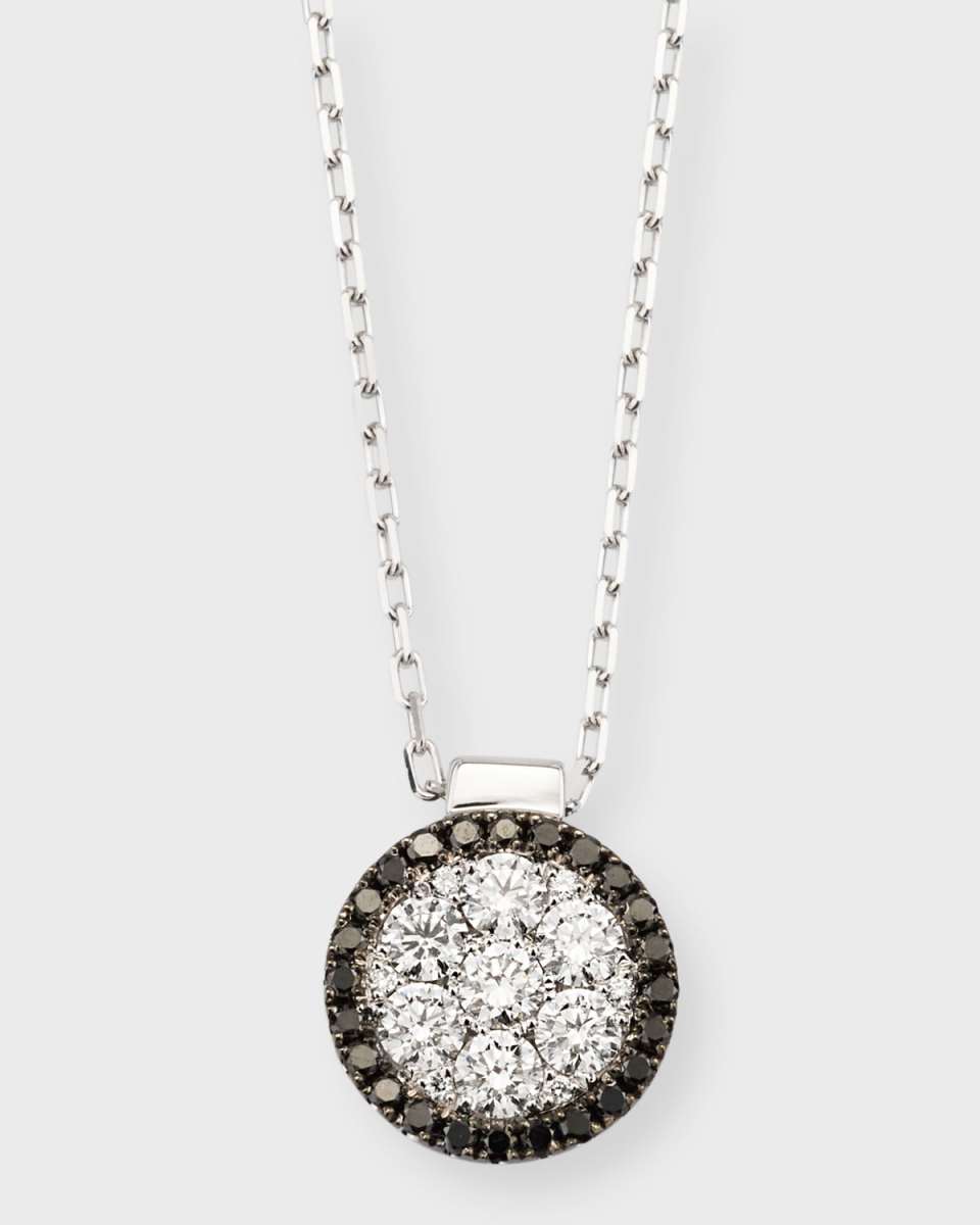Round Firenze II Black and White Diamond Necklace