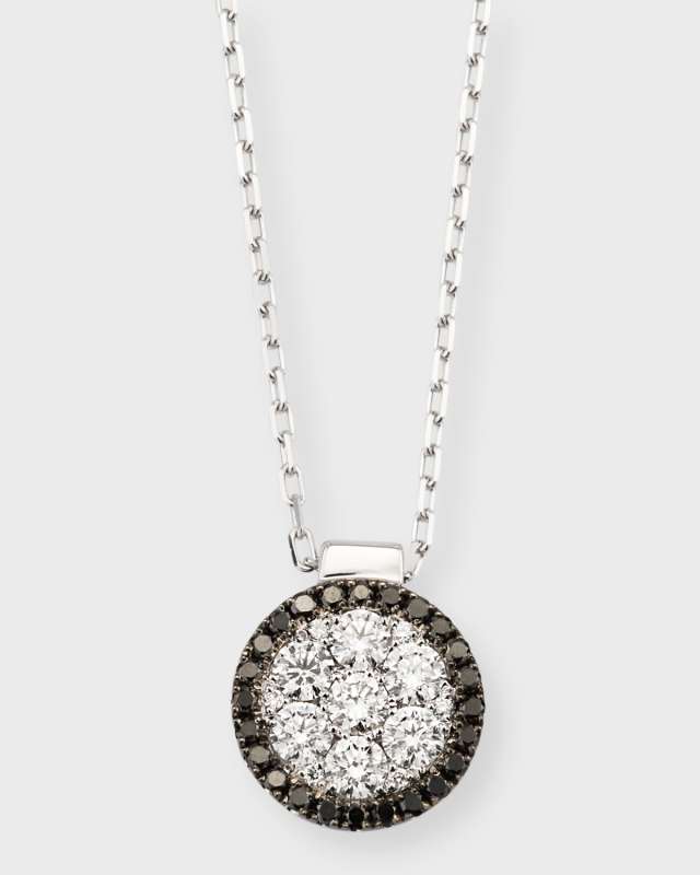 Round Firenze II Black and White Diamond Necklace