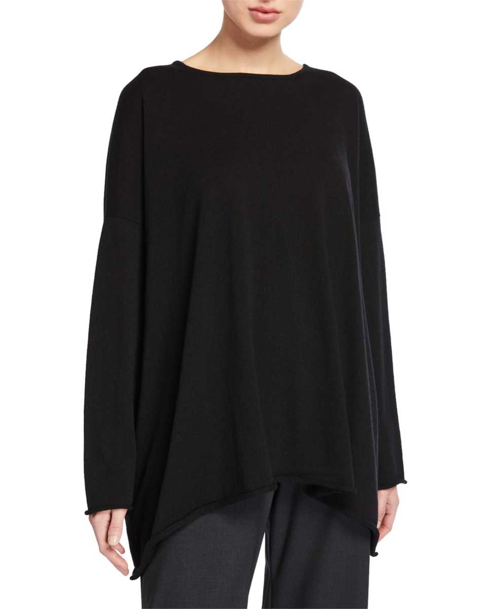 Cashmere A-Line Boat-Neck Sweater
