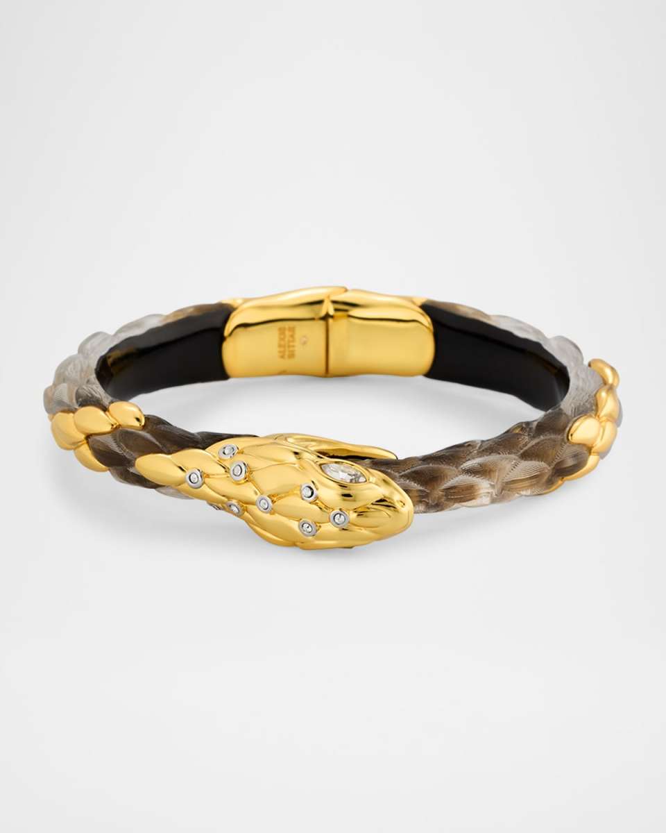 Serpent Lucite Hinge Bracelet, Desert
