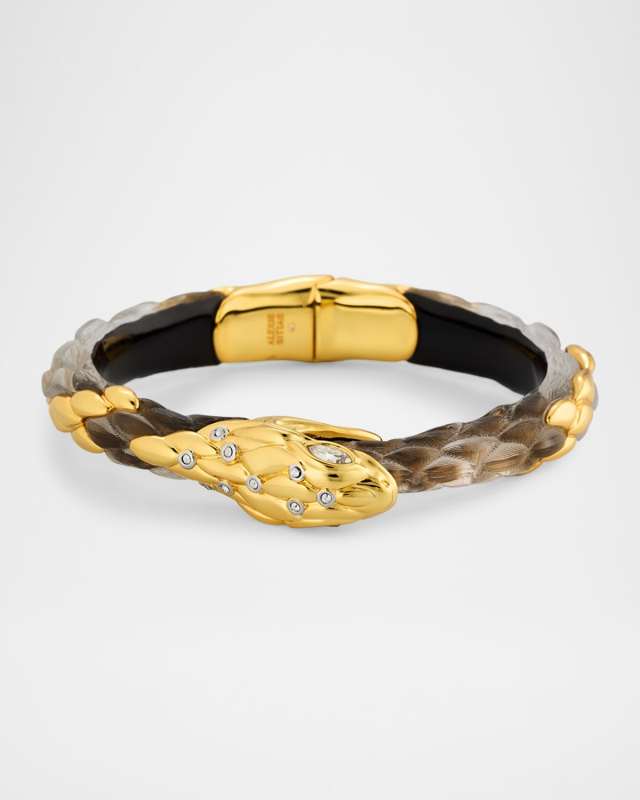 Serpent Lucite Hinge Bracelet, Desert