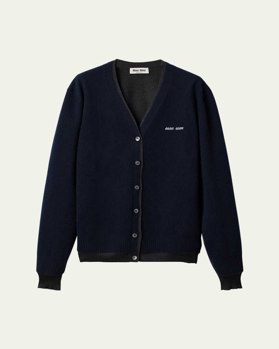 Layered Oversized Cashmere Cardigan Sweater