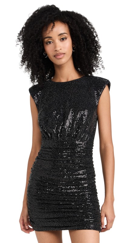 Ramy Brook Danielle Dress Black Allover Glam Sparkle